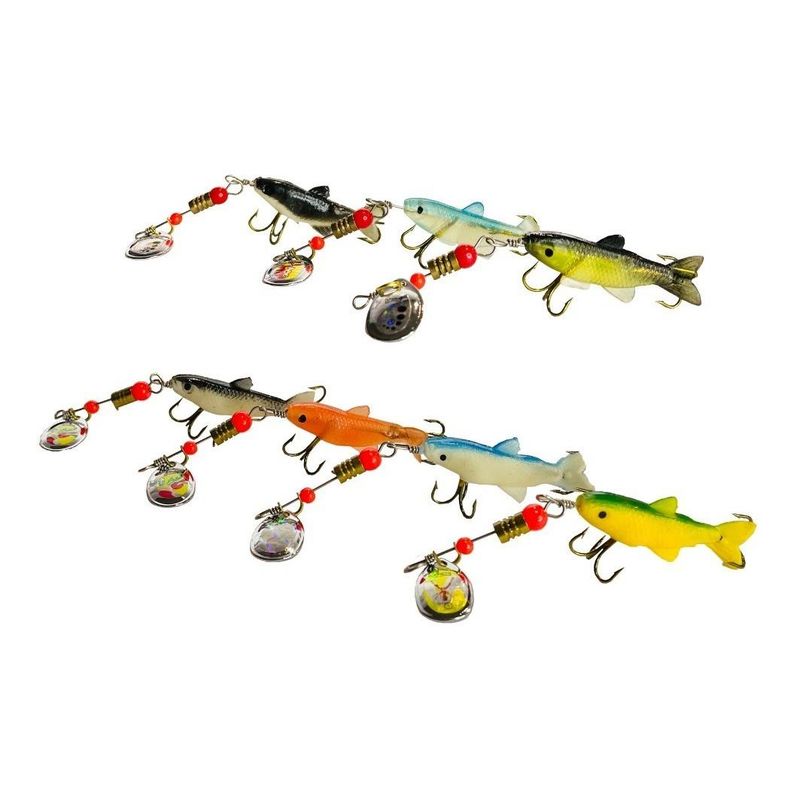 GENERICO - Set de 10 Señuelos de Silicona para Pesca Wobblers