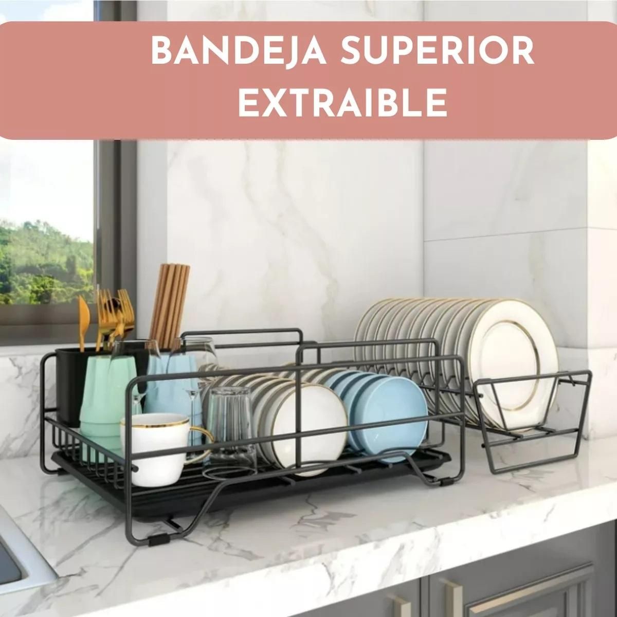 GENERICO - Secaplatos 2 Niveles con Bandeja Removible para Cocina