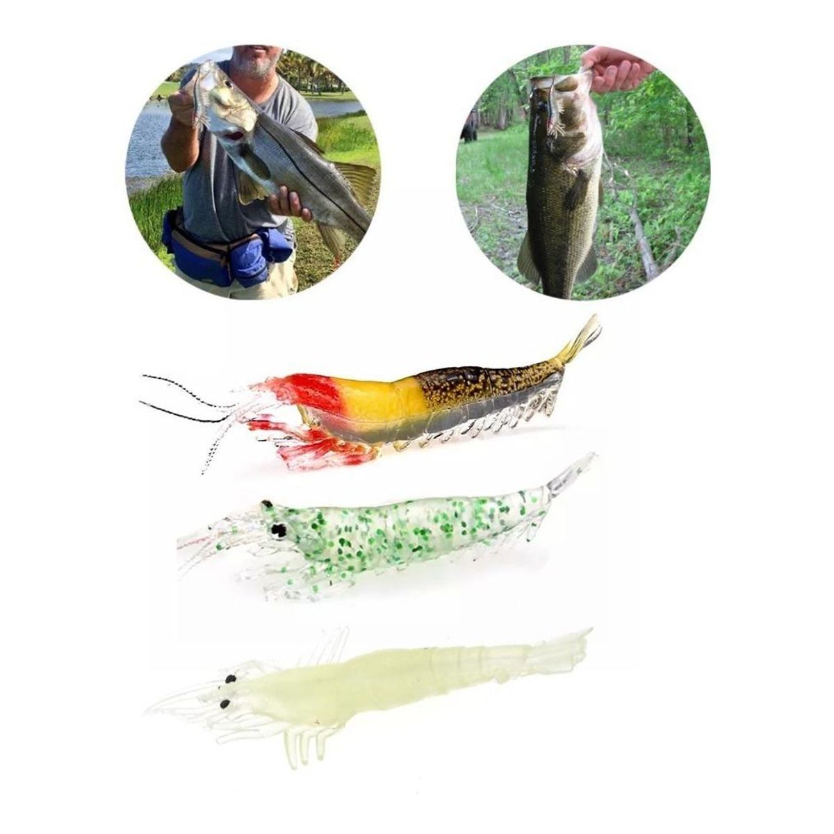 GENERICO - Pack de 10 Señuelos de Silicona Blando para Pesca 7cm