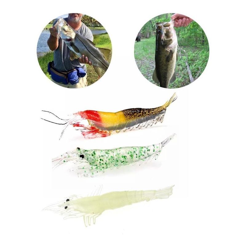 GENERICO - Pack de 10 Señuelos de Silicona Blando para Pesca 7cm