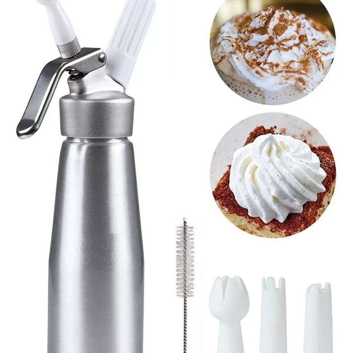 GENERICO - Sifón de Crema Batida para Cocina 500 ml con Decoradores