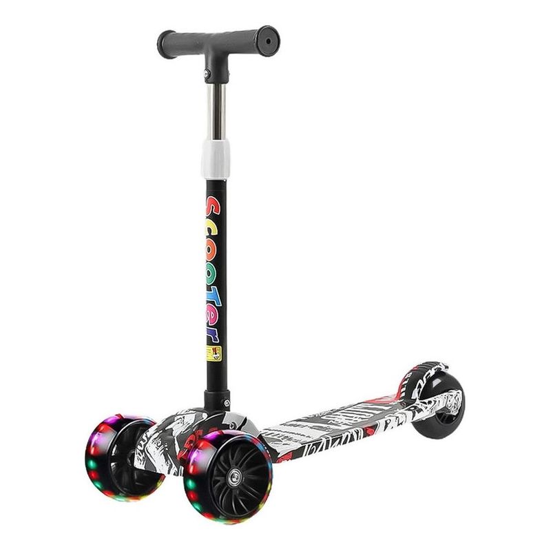 GENERICO - Scooter de 3 Ruedas con Luz LED para Niños - Ajustable y Plegable