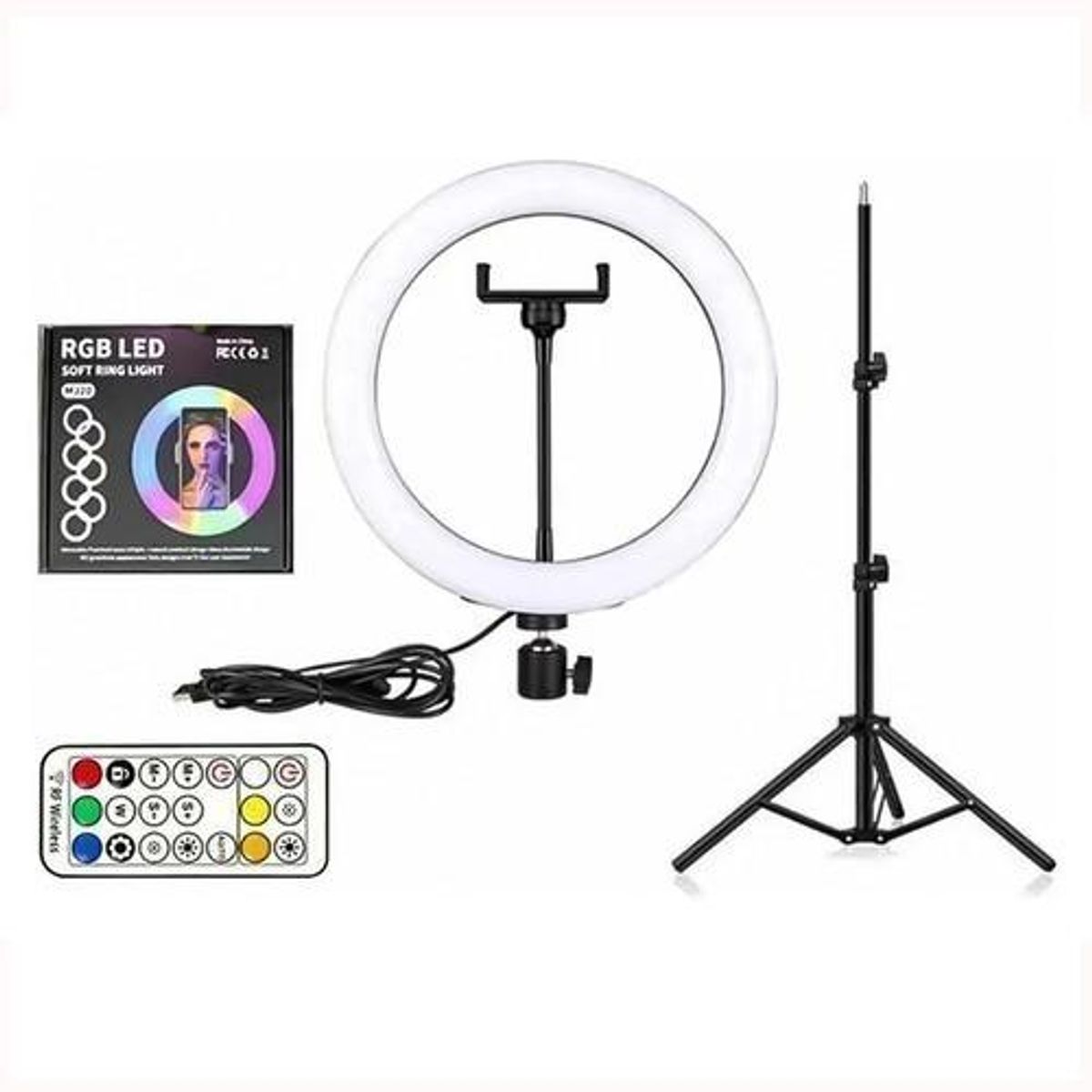 GENERICO - Aro de Luz RGB Multicolor con Control Remoto y Trípode 21m