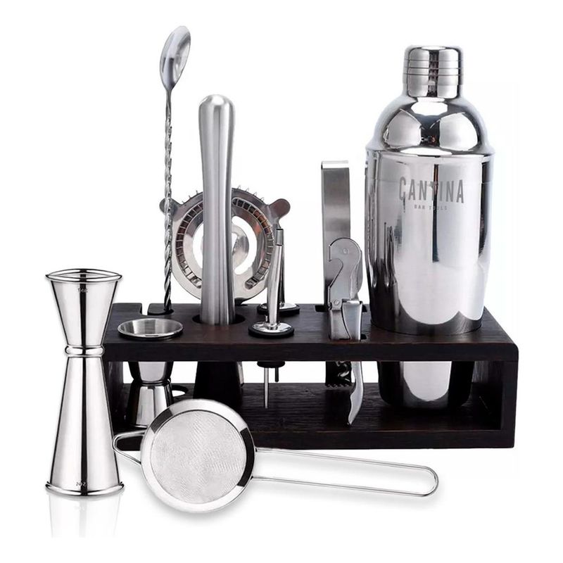 GENERICO - Coctelera Set Bartender 12 Piezas Acero Inoxidable
