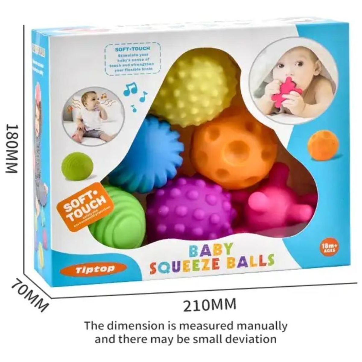 GENERICO - Set de 6 Pelotas Sensoriales Estimulantes para Bebés