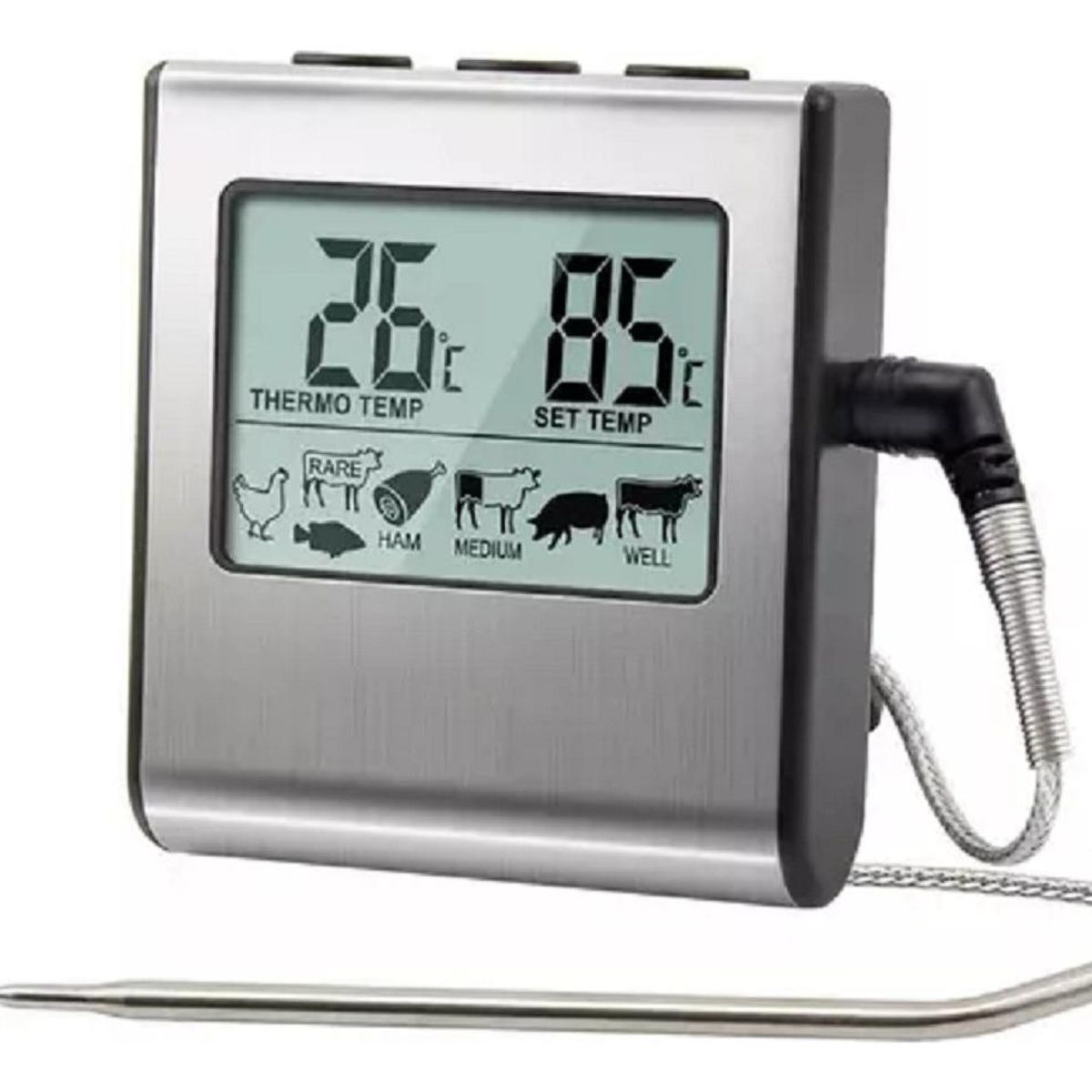 GENERICO - Termómetro Digital Inalámbrico para Carnes y Parrilla