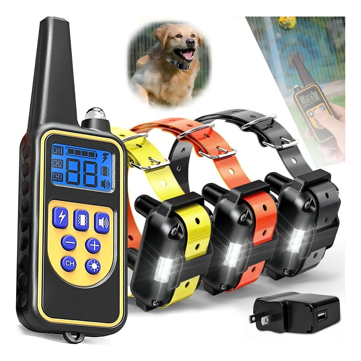 GENERICO - Collar de Choque Eléctrico para Perros 800m IP67