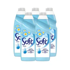 GENERICO - X5 Suavizante Soft Clásico Liquido 1l Ropa Suave Perfumada.