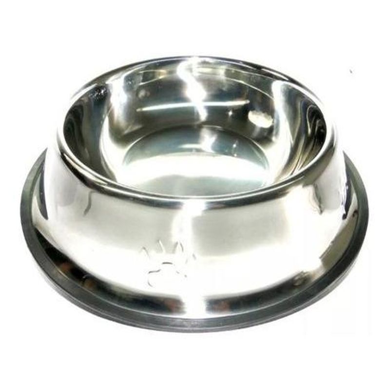 GENERICO - Plato Comedero de Acero Inoxidable para Perros y Gatos 22cm