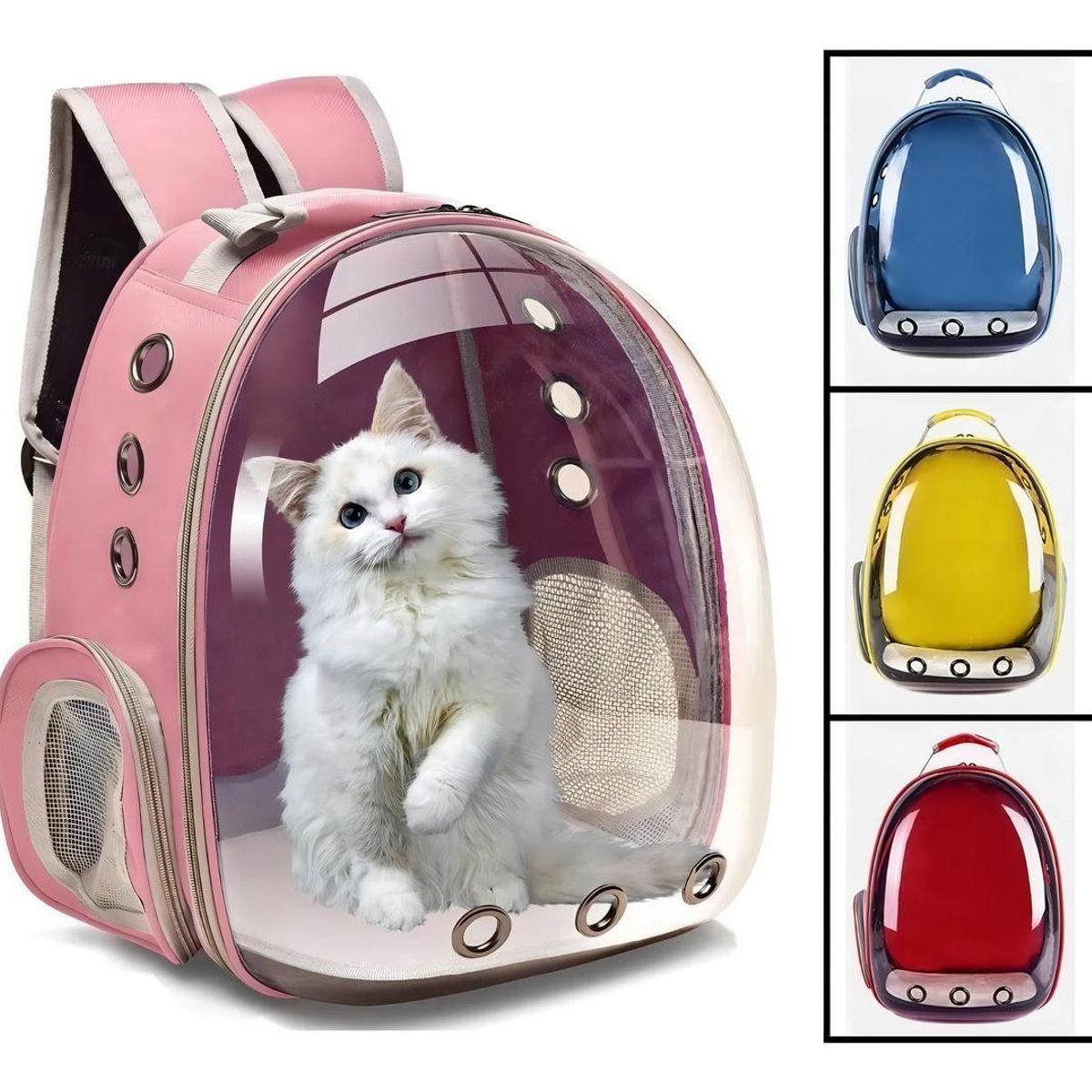 GENERICO - Mochila Porta Mascotas Impermeable Rosa y Transpirable