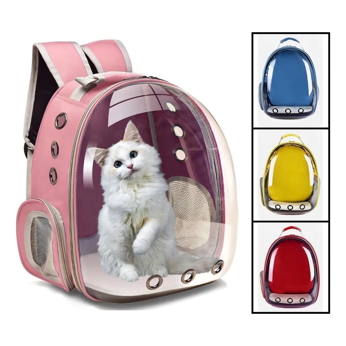 GENERICO - Mochila Porta Mascotas Impermeable Rosa y Transpirable