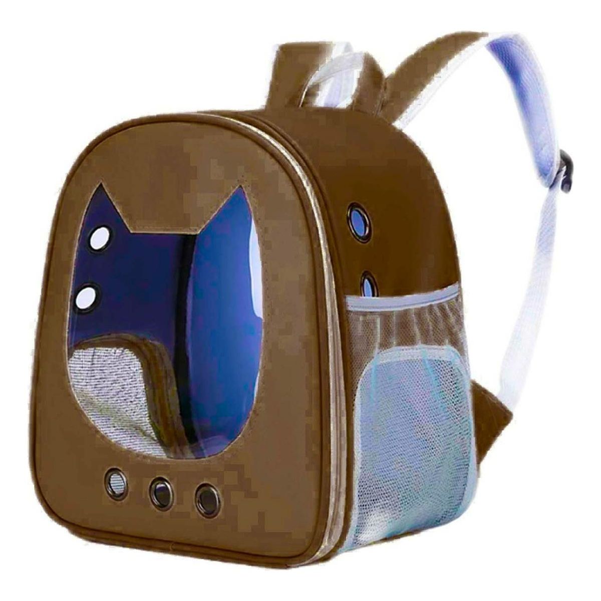 GENERICO - Mochila de Transporte para Perros y Gatos Color Marrón