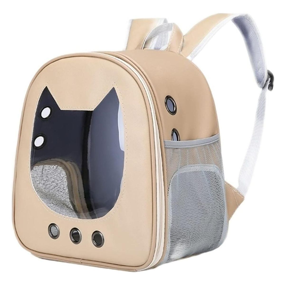 GENERICO - Mochila de Transporte para Perros y Gatos Color Marrón