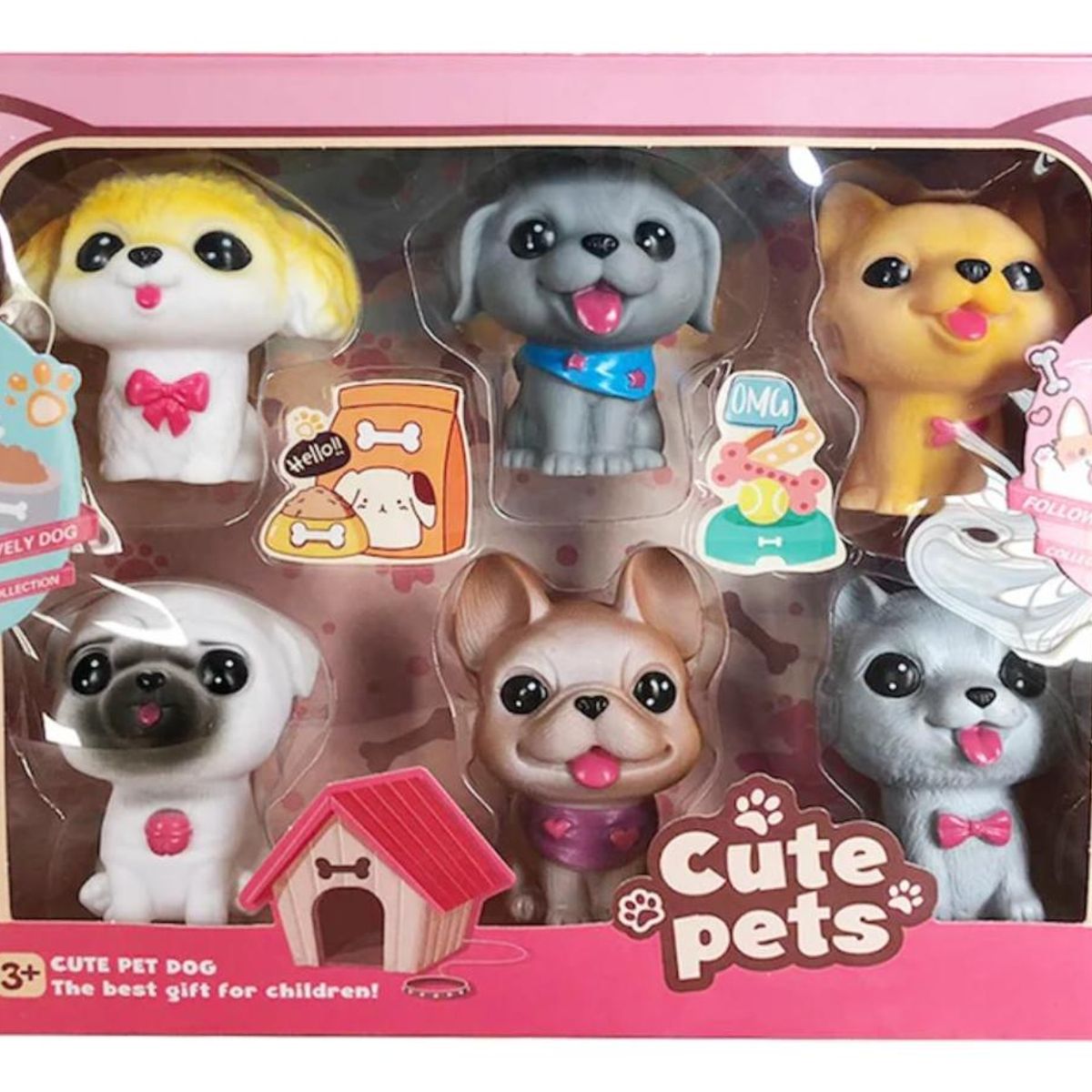 GENERICO - Juego de 6 Muñecas Cachorros Cute Pets para Baño Divertido