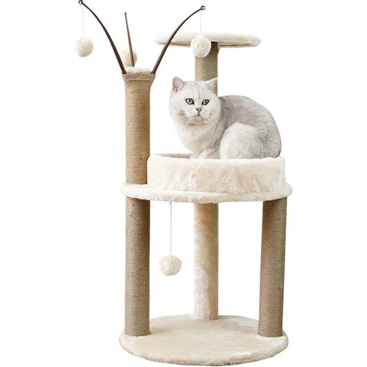 GENERICO - Rascador de Árbol Esquinero para Gatos 85 cm con Hamacas