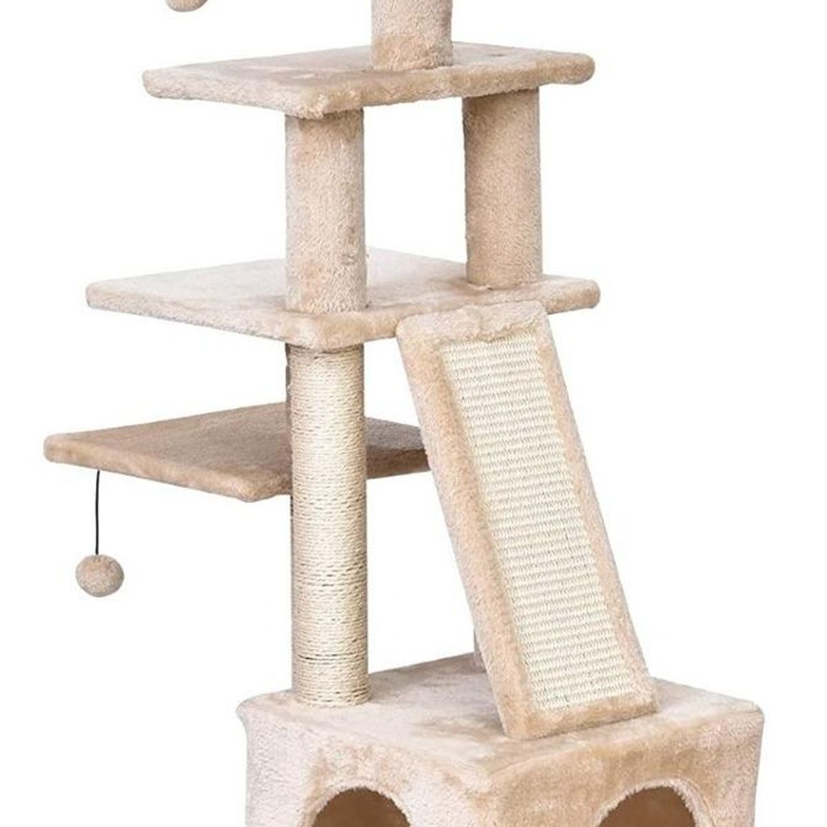 GENERICO - Rascador Torre Esquinera para Gatos 114cm Terciopelo