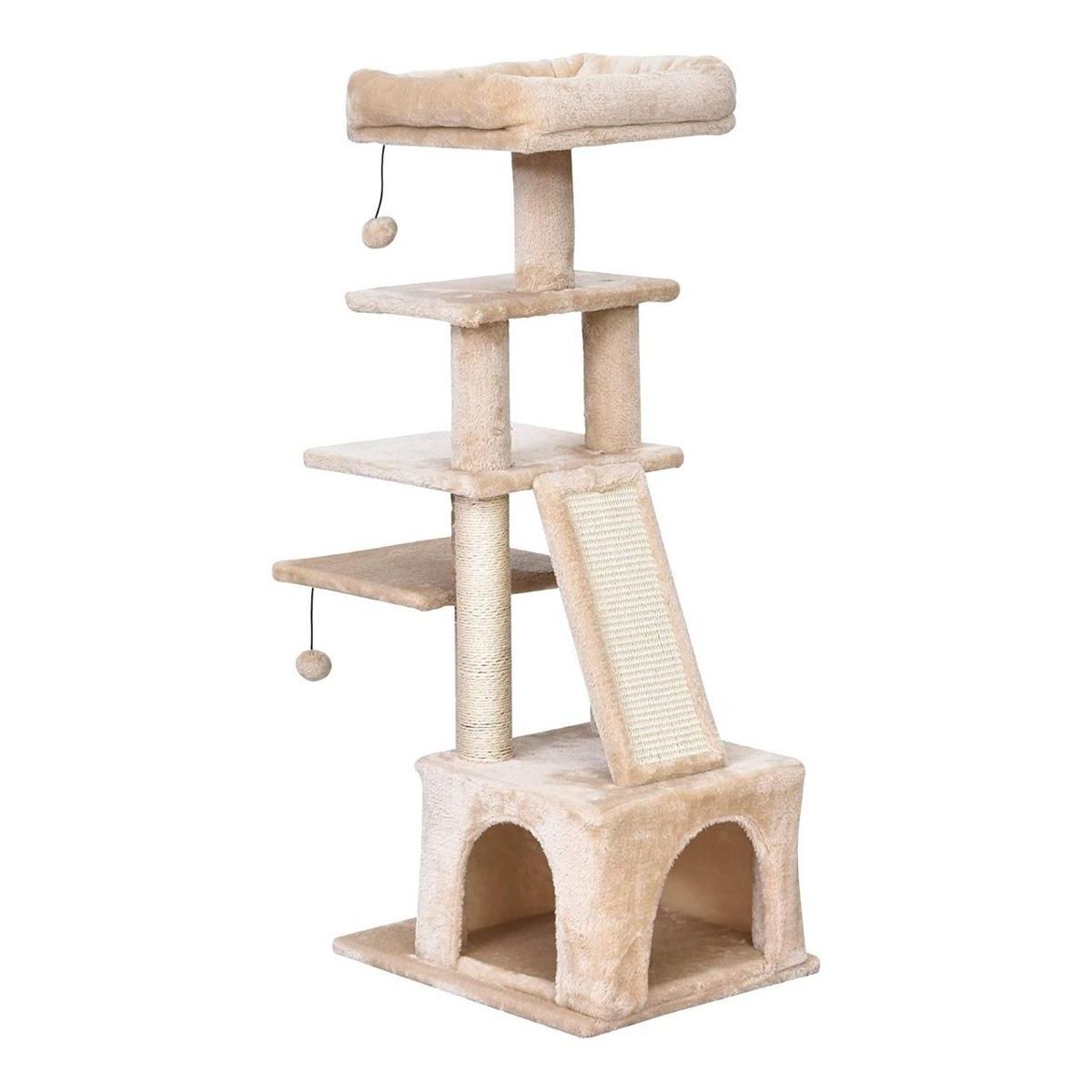 GENERICO - Rascador Torre Esquinera para Gatos 114cm Terciopelo