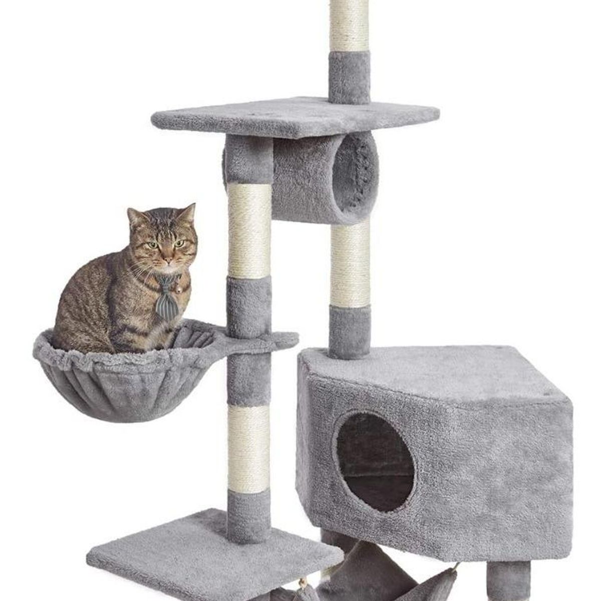 GENERICO - Rascador Torre Esquinero de 150 cm para Gatos con Hamaca