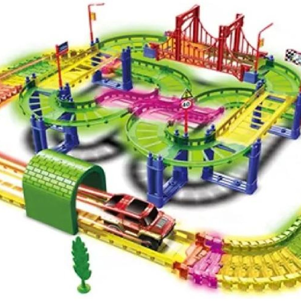 GENERICO - Pista Luminosa de Auto con 125 Piezas para Diversión