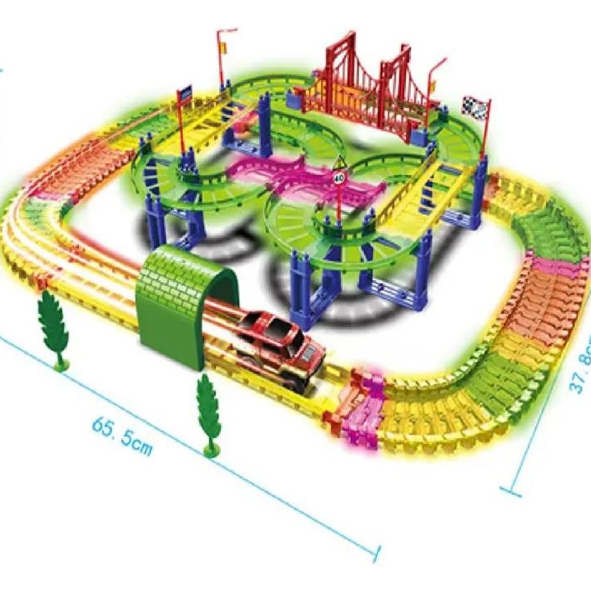GENERICO - Pista Luminosa de Auto con 125 Piezas para Diversión