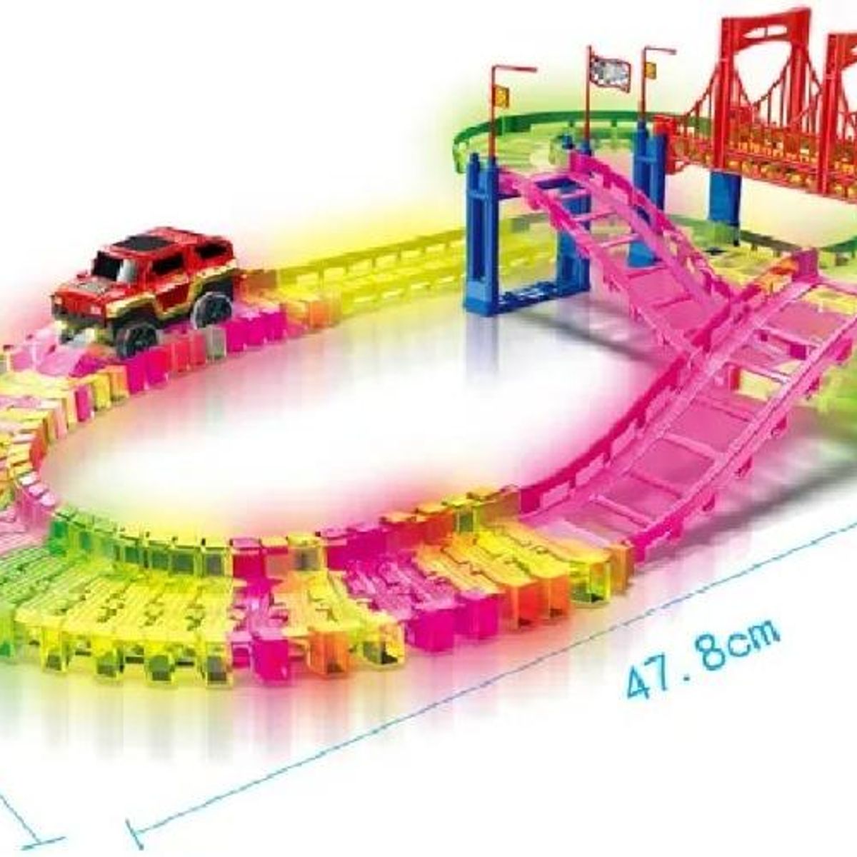 GENERICO - Pista Luminosa de Auto con 85 Piezas para Diversión Infantil