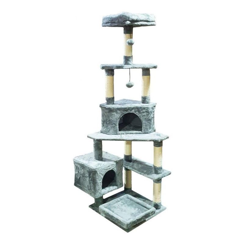 GENERICO - Rascador para Gatos Tipo Torre 160cm con Cama de Terciopelo