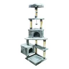 GENERICO - Rascador para Gatos Tipo Torre 160cm con Cama de Terciopelo