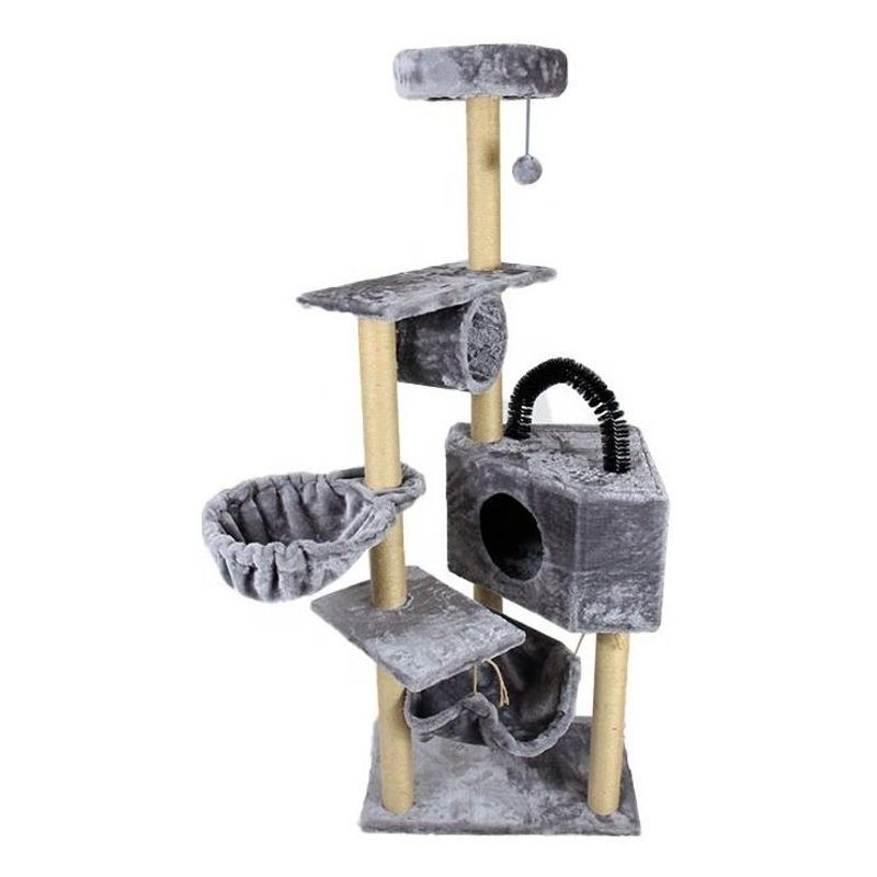 GENERICO - Árbol Rascador para Gatos con Hamaca de Felpa 160cm