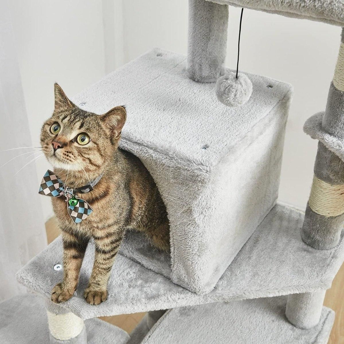 GENERICO - Rascador para Gatos Torre de 112 cm con Hamacas y Juguetes
