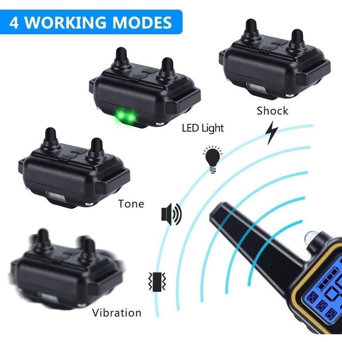 GENERICO - Collar de Entrenamiento Eléctrico para Perros Impermeable.