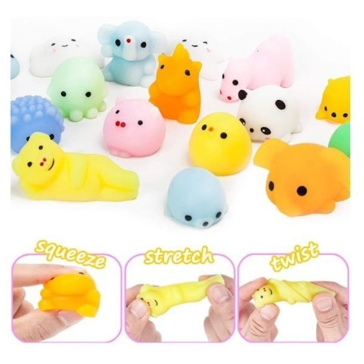 GENERICO - Pack de 36 Mini Squishys Antiestrés para Diversión Surtida