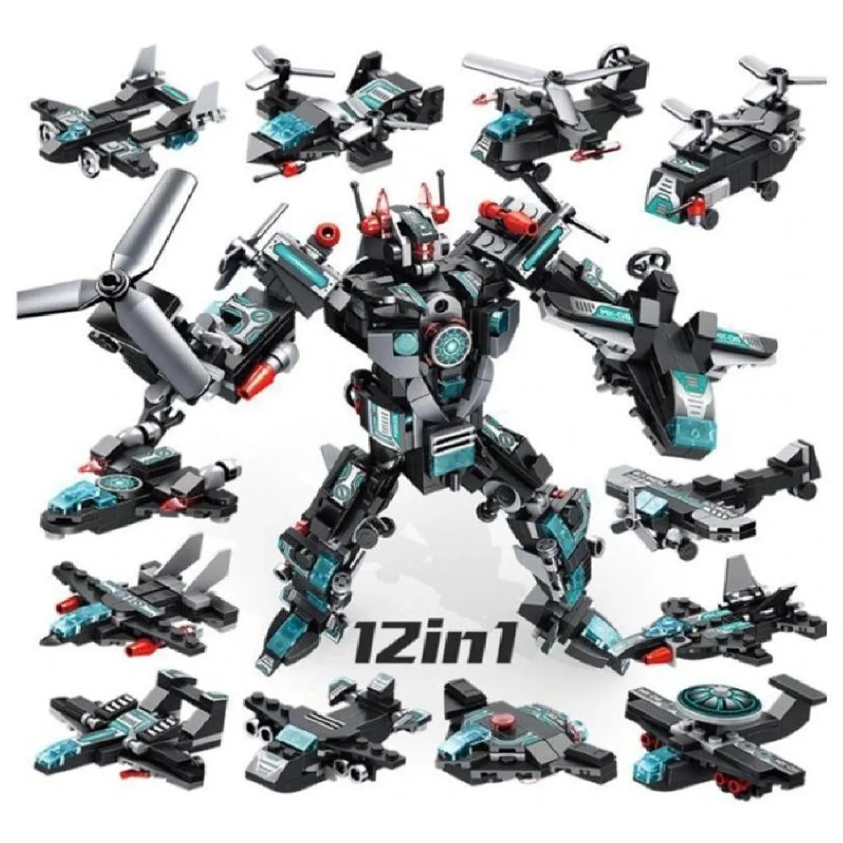 GENERICO - Set Armable de Bloques Didácticos Super Robot 12 en 1