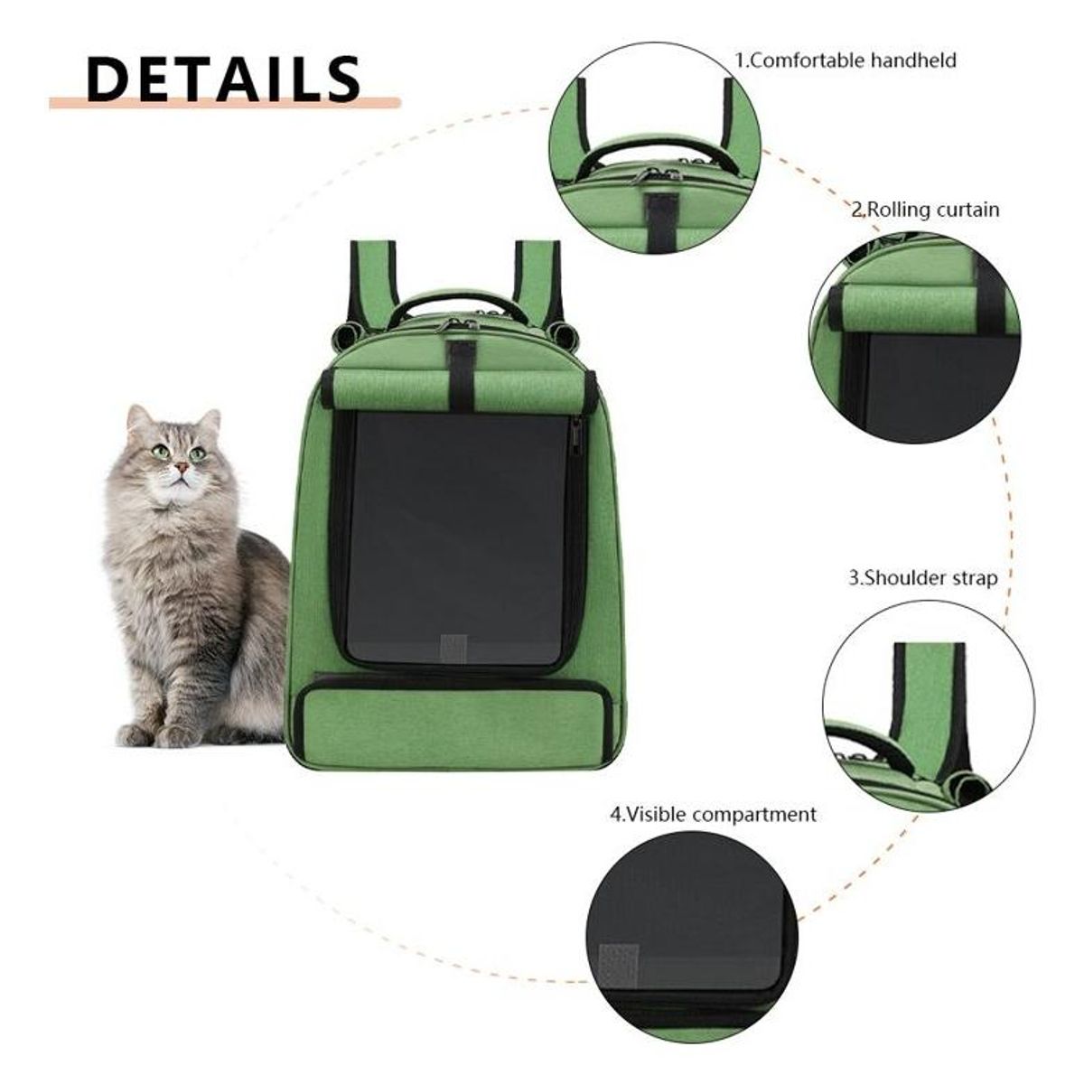 GENERICO - Mochila de Transporte Malla para Mascotas Perros y Gatos XL
