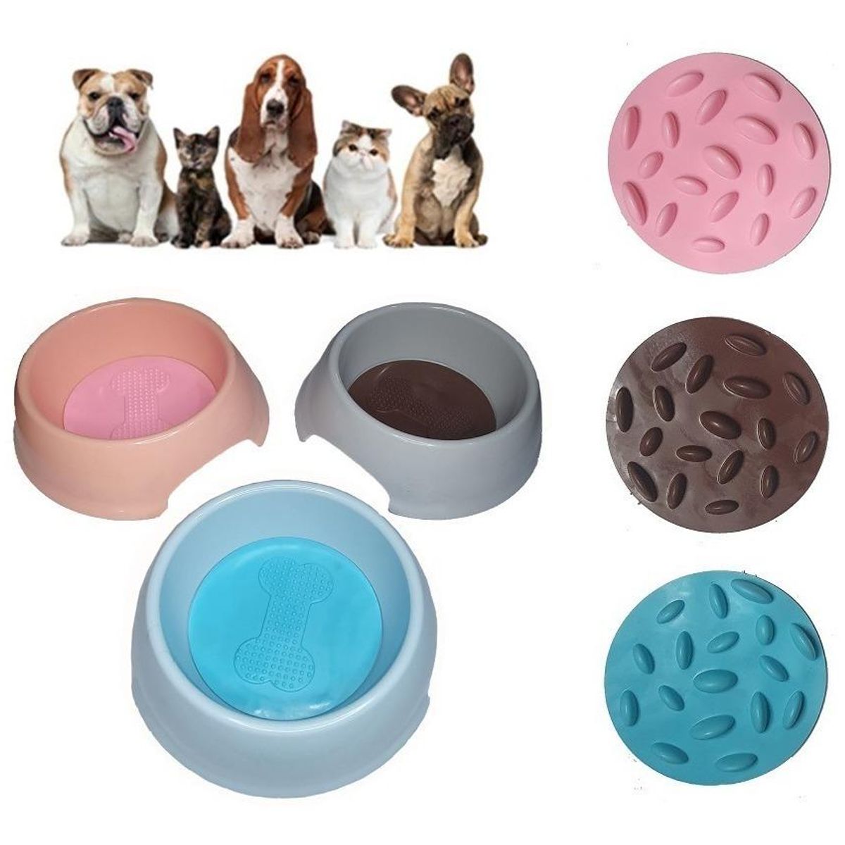 GENERICO - Plato Anti Ansiedad para Comer Lento - Perros y Gatos