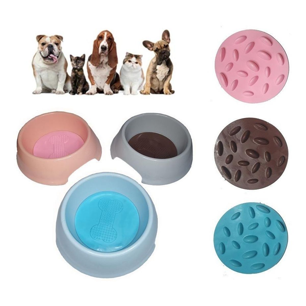 GENERICO - Plato Anti Ansiedad para Comer Lento - Perros y Gatos