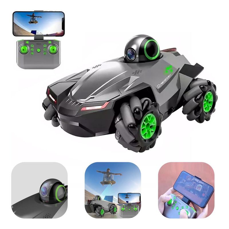 GENERICO - Vehículo RC con Cámara WiFi 720p Control Remoto 360°