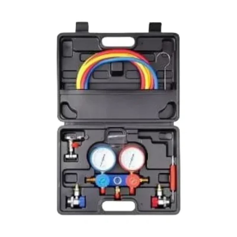 GENERICO - Kit Juego De Manómetro Para Refrigeración Calibración Aire.