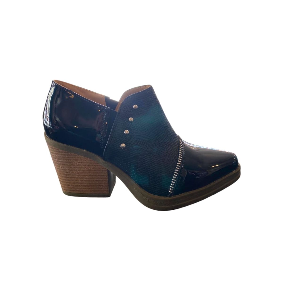 HERIEL - Botín Negro Taco Charol