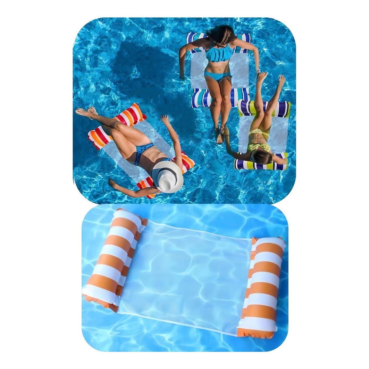 GENERICO - Silla Flotante Inflable Hamaca para Piscina Color Naranja