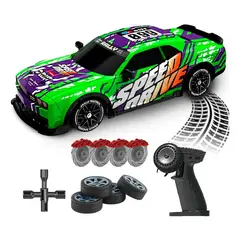 GENERICO - Auto Drift 4x4 Control Remoto con Luces y Repuestos