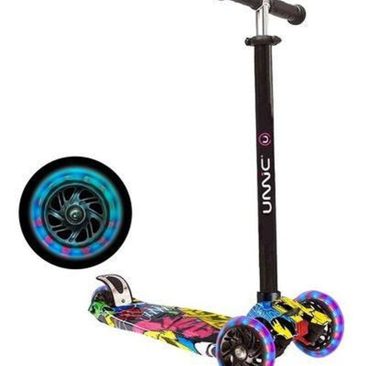 GENERICO - Monopatín Reforzado 4 Ruedas con Luces LED para Niños