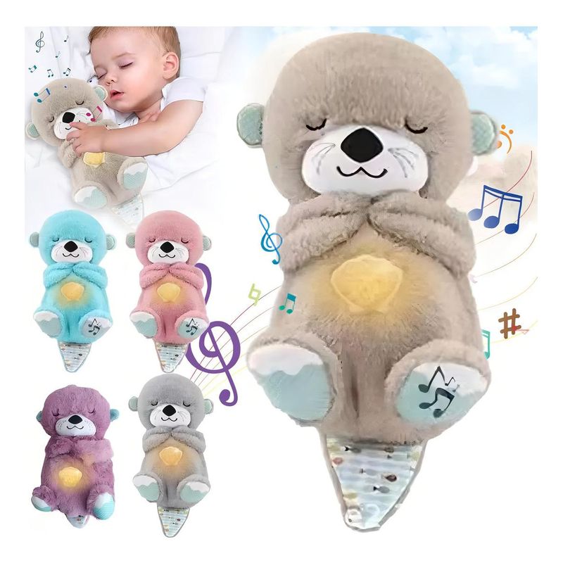 GENERICO - Peluche de Nutria Respirante con Sonido y Luz para Niños.-