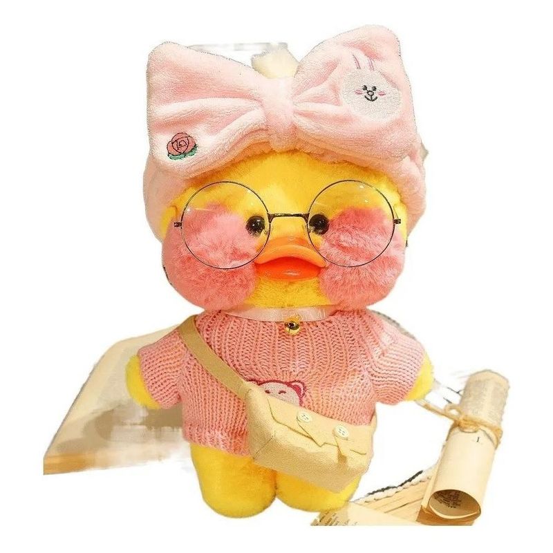 GENERICO - Peluche Rosa Patito con Accesorios Divertidos