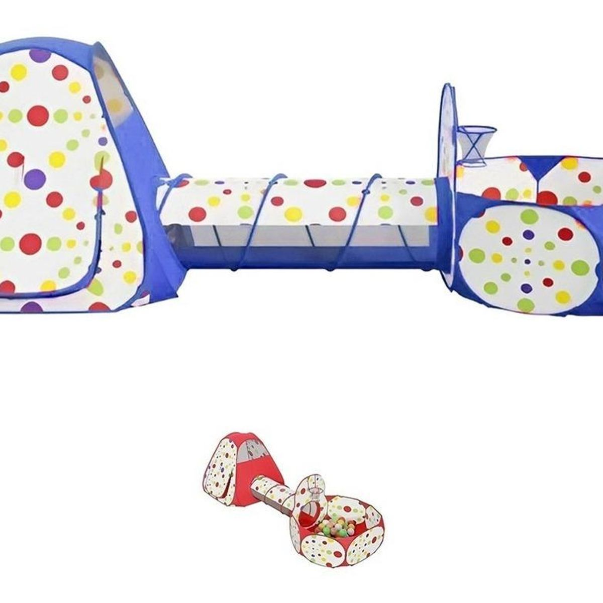 GENERICO - Carpa Túnel para Niños con Diseño de Lunares Color Azul