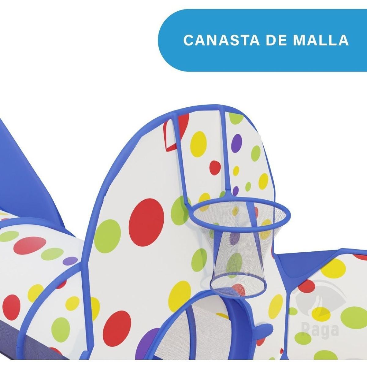 GENERICO - Carpa Túnel para Niños con Diseño de Lunares Color Azul