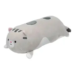 GENERICO - Cojín cilíndrico de felpa en forma de gato gris 635 cm