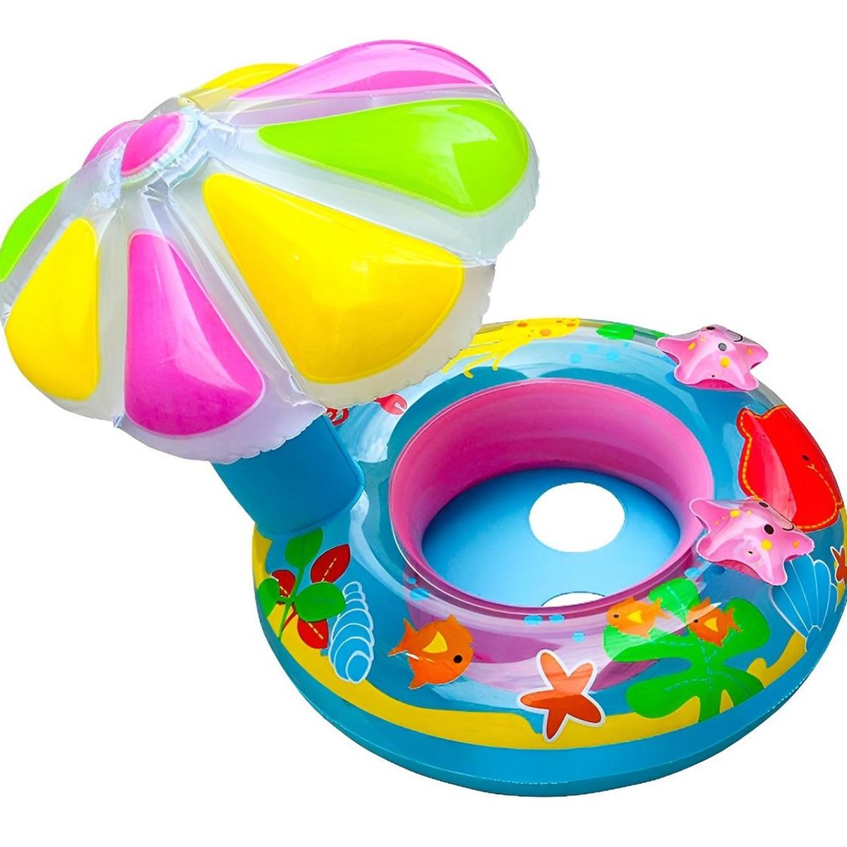 GENERICO - Flotador Inflable con Sombrilla para Niños en la Piscina