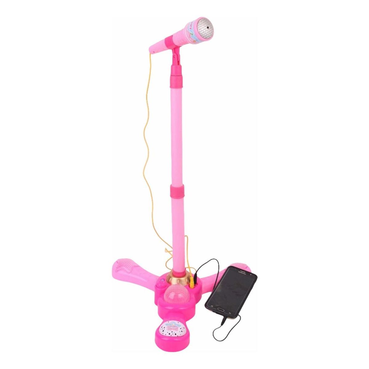 GENERICO - Micrófono Infantil Rosa con Pie Luces y Acceso MP3