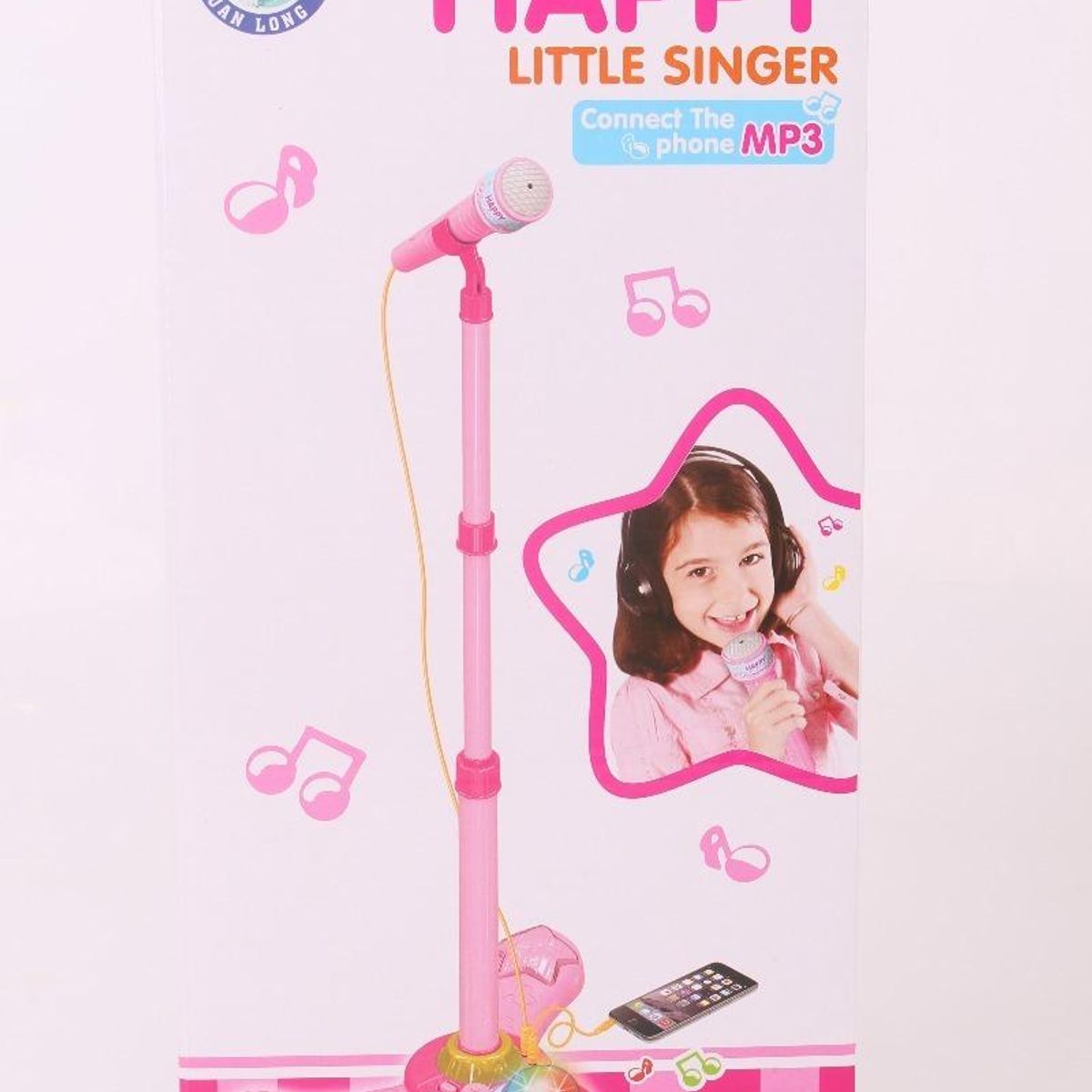 GENERICO - Micrófono Infantil Rosa con Pie Luces y Acceso MP3