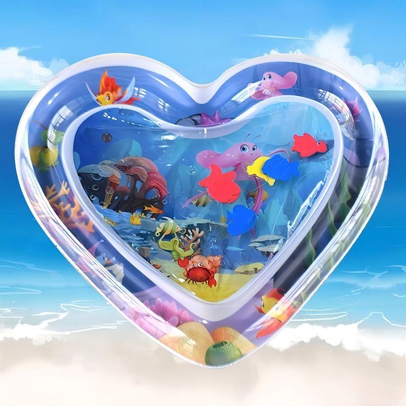 GENERICO - Alfombra Inflable Sensorial para Bebés 68 cm Corazón Azul